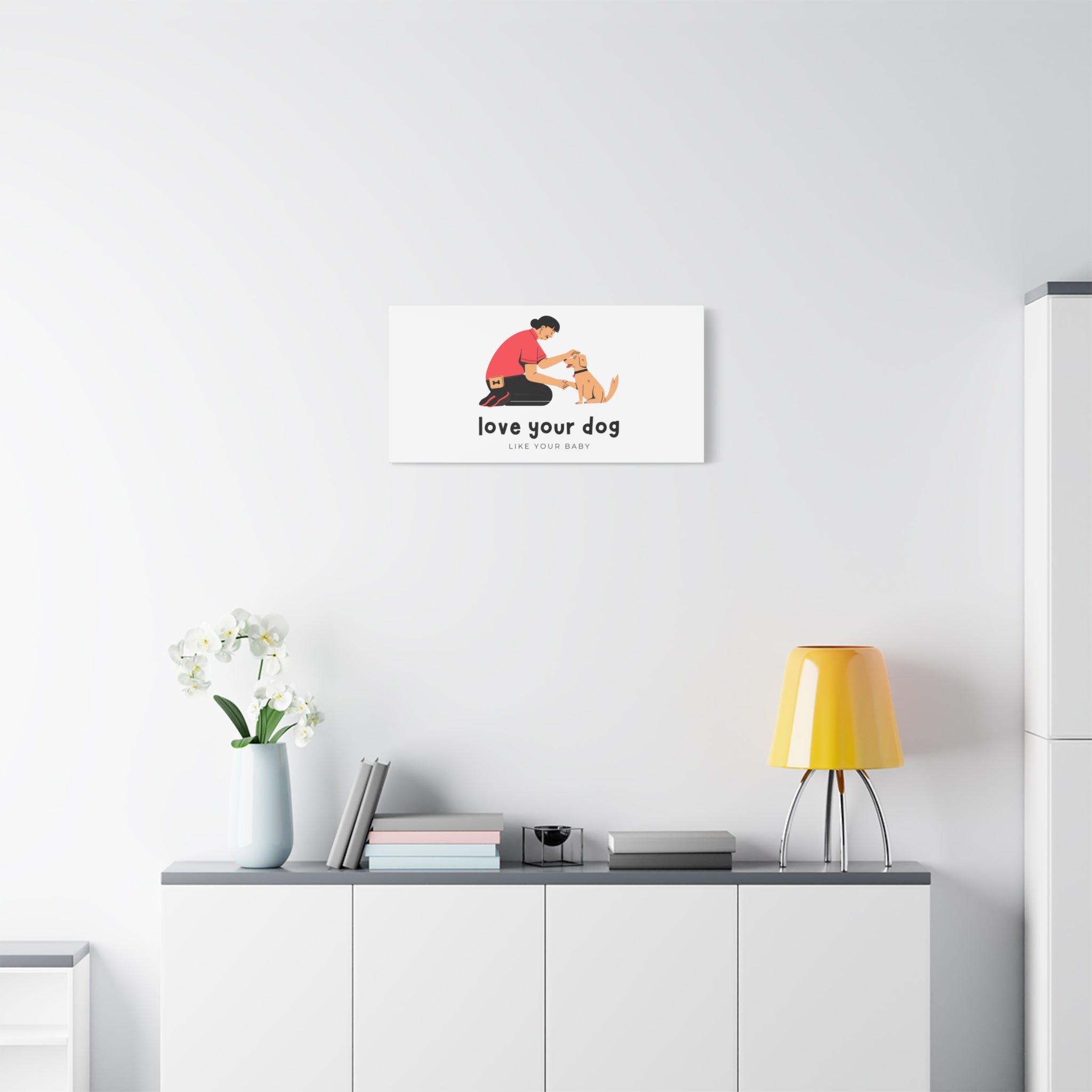 Canvas Wall Art - "Love Your Dog Like Your Baby" Pet Illustration