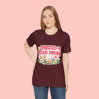 Proud Dog Mom Tee – Floral Retro Heart Design