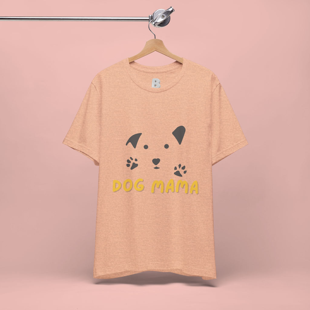 Dog Mama Graphic Tee — Cute Paw Print Dog Face T-Shirt for Dog Lovers