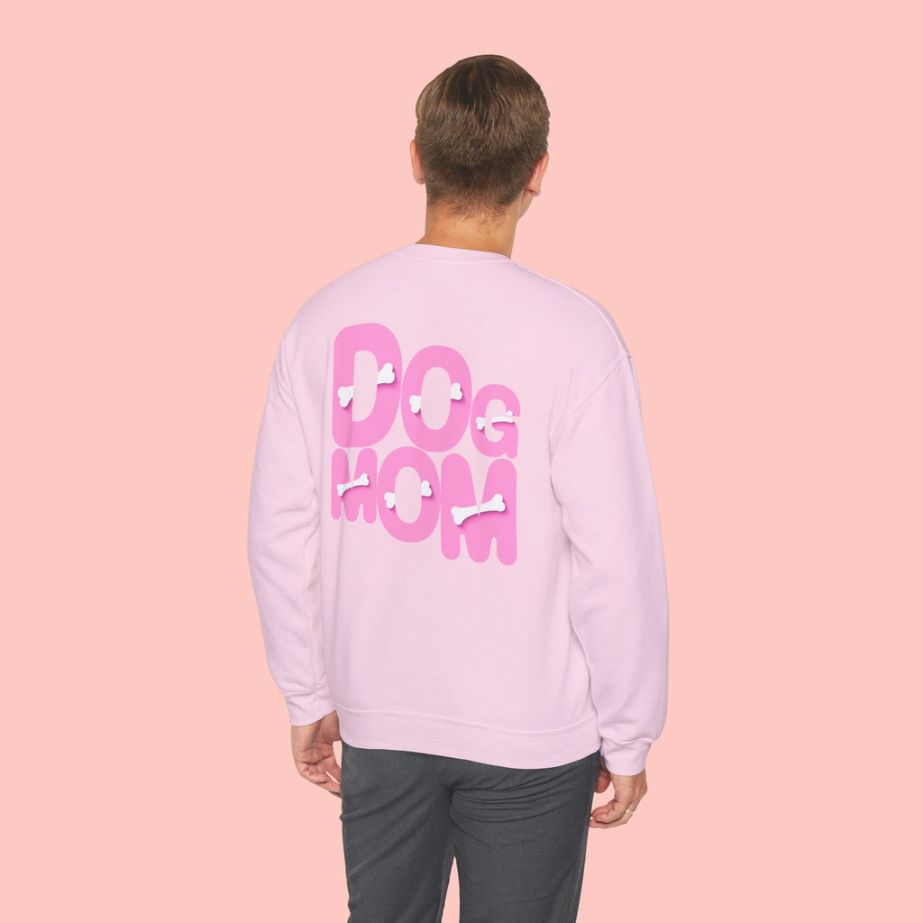 Dog Mom Sweatshirt — Cute Pink Graphic Crewneck for Pet Lovers