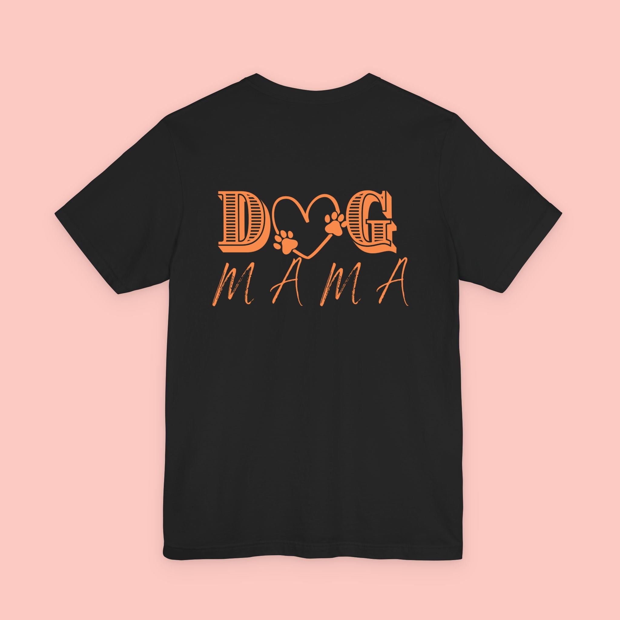 Dog Mama Tee — Retro Heart & Paw Graphic Short Sleeve Shirt