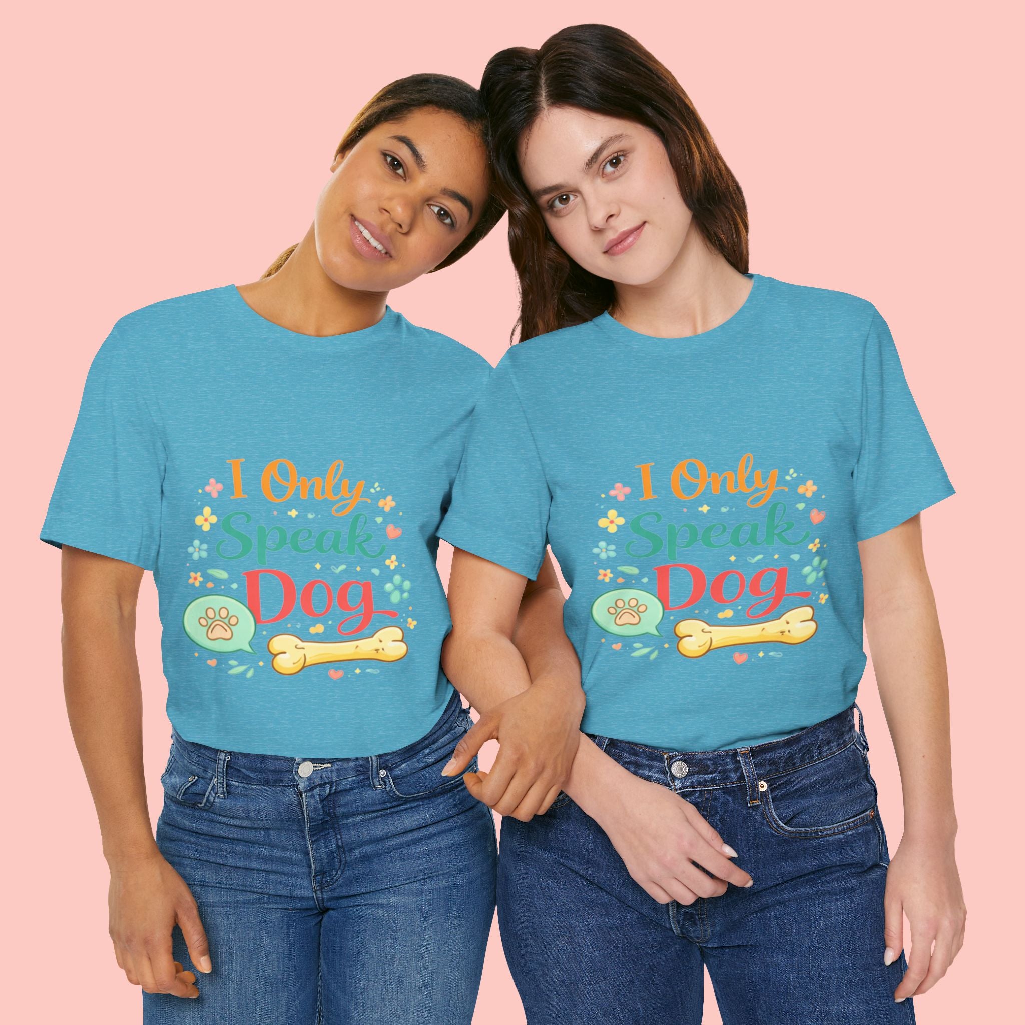 Dog Lover T‑Shirt – "I Only Speak Dog" Cute Paw & Bone Graphic Tee