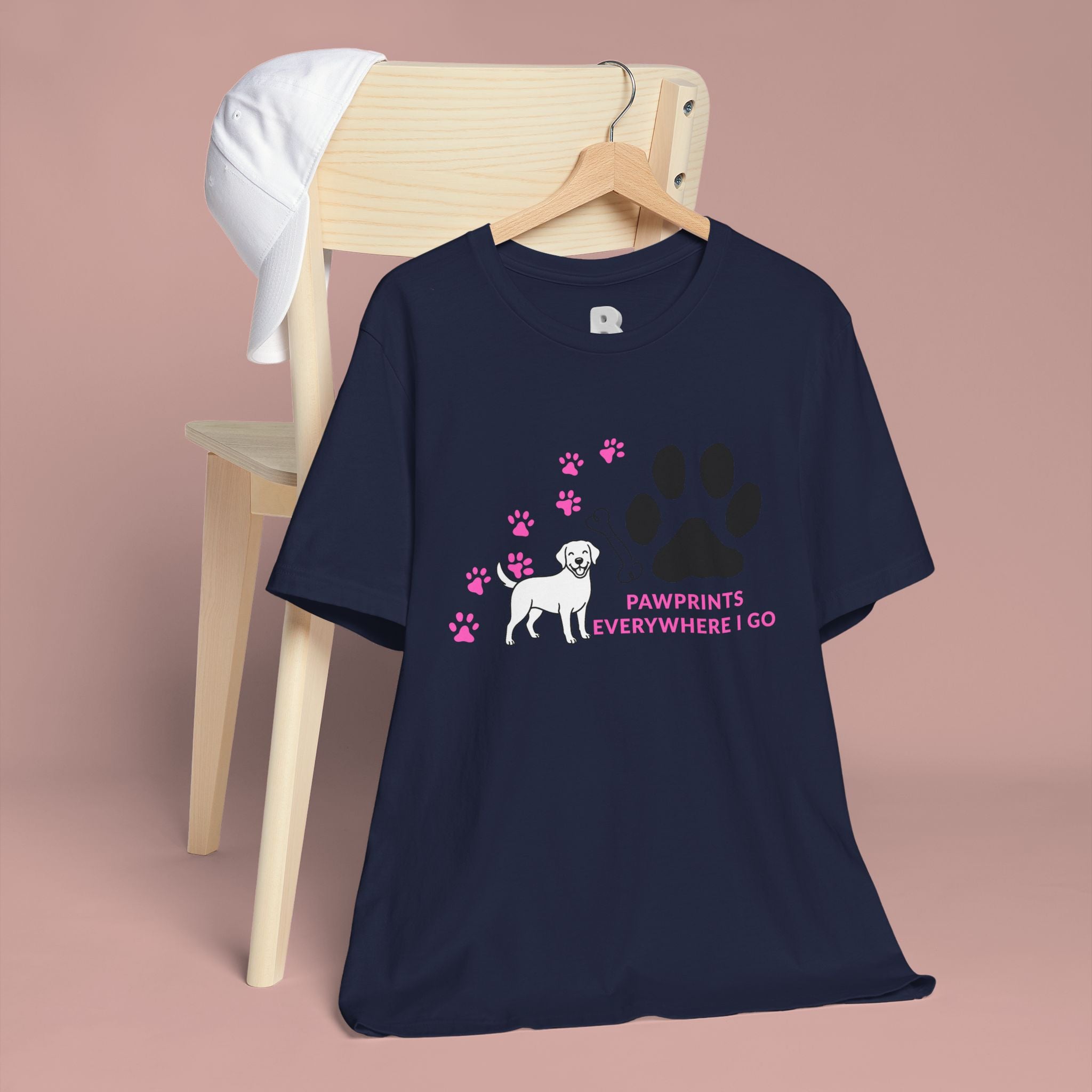 Dog Pawprint T-Shirt — "Pawprints Everywhere I Go" Cute Pet Lover Tee