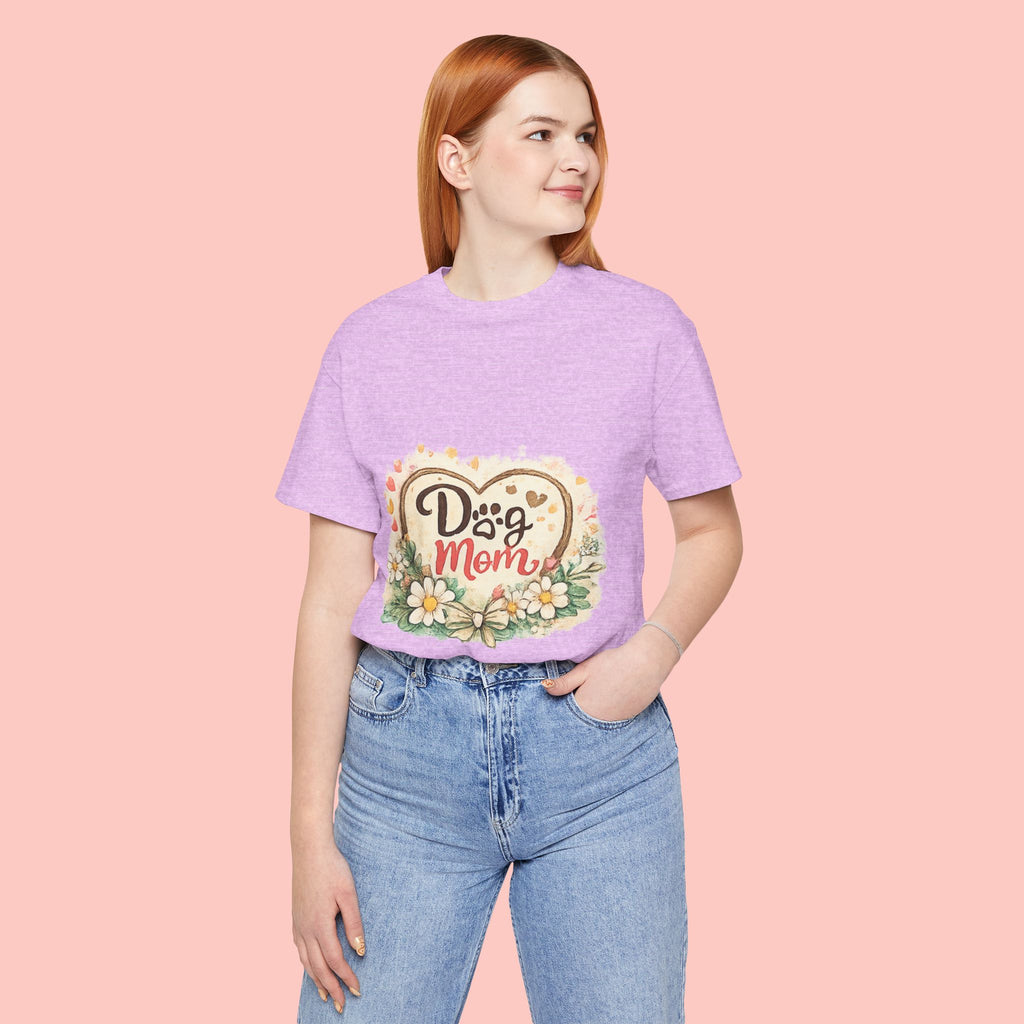 Dog Mom T-Shirt – Floral Paw Heart Graphic Tee