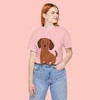 Dachshund Puppy Graphic T-Shirt — Cute Brown Dog Tee