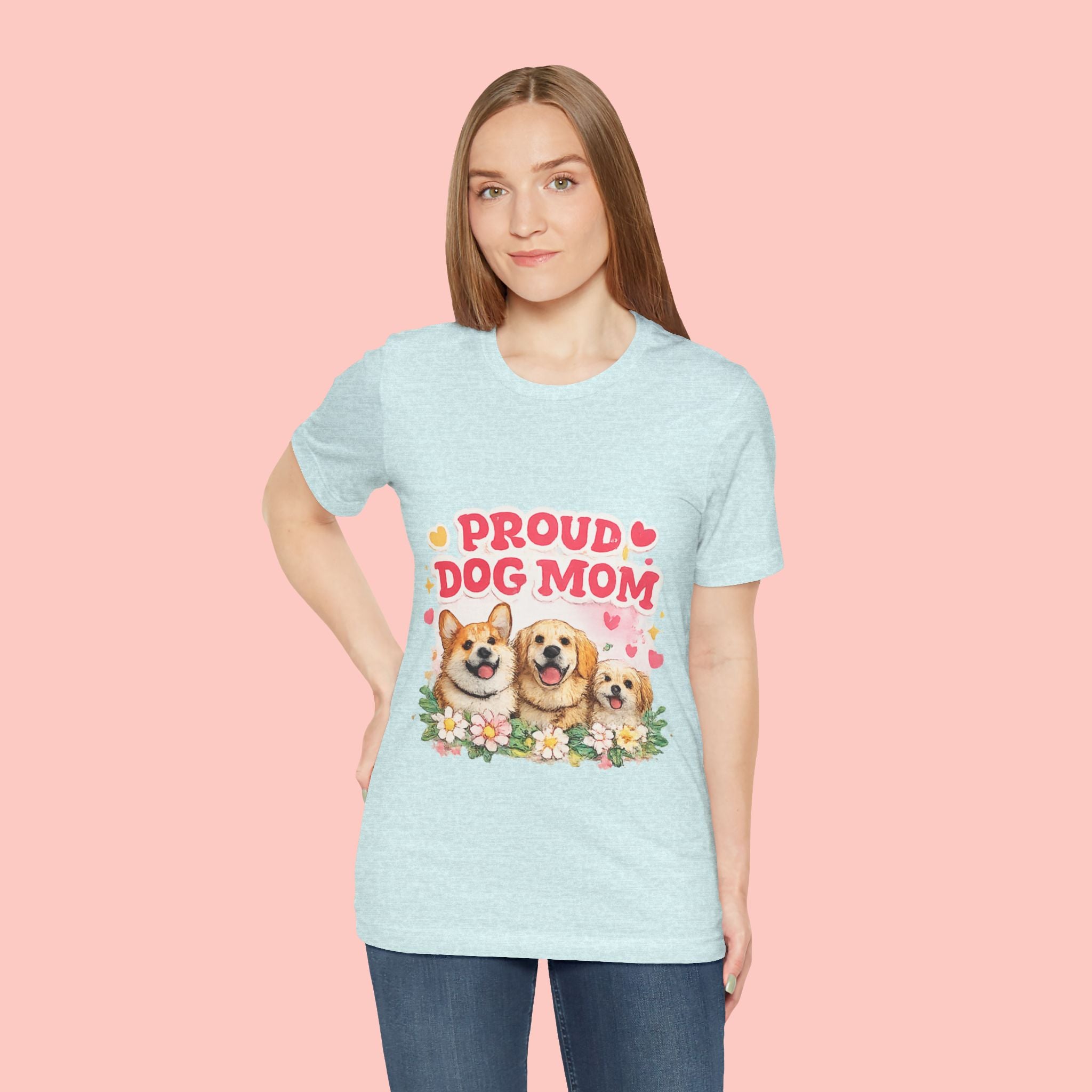 Proud Dog Mom T-Shirt — Cute Corgi & Golden Retriever Floral Tee for Pet Lovers
