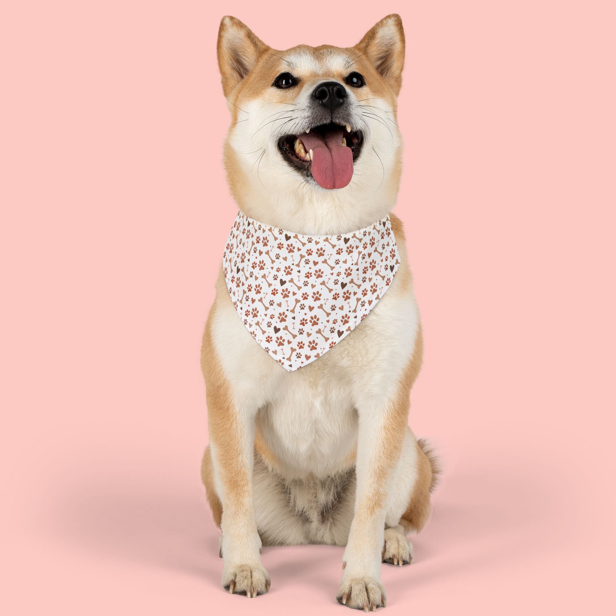 Floral Paw Print Pet Bandana Collar — Cute Spring Dog & Cat Accessory