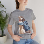 Cuddles Over Everything Tee — Boy Hugging Dog Animal Lover T-Shirt