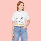 Dog Mama Graphic Tee — Cute Paw Print Dog Face T-Shirt for Dog Lovers