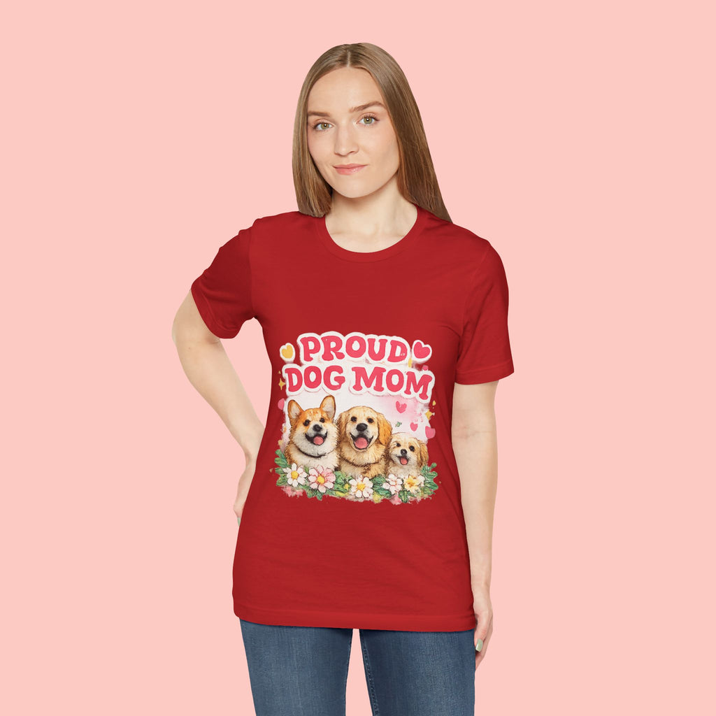 Proud Dog Mom T-Shirt — Cute Corgi & Golden Retriever Floral Tee for Pet Lovers
