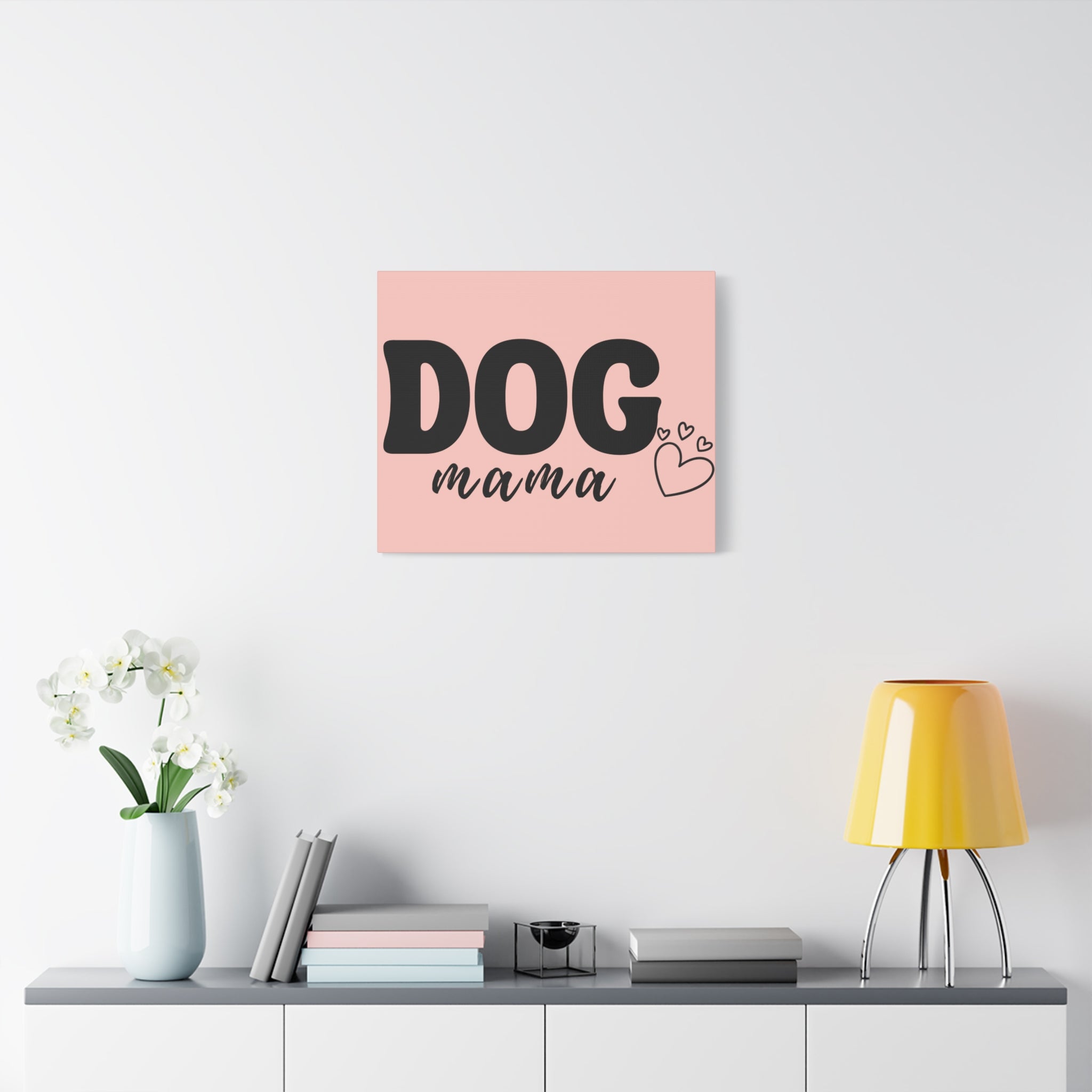Dog Mama Pink Canvas Wall Art — Heart Pet Mom Decor