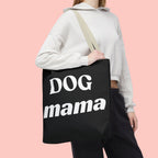 Dog Mama Tote Bag — Black Canvas Pet Lover Tote
