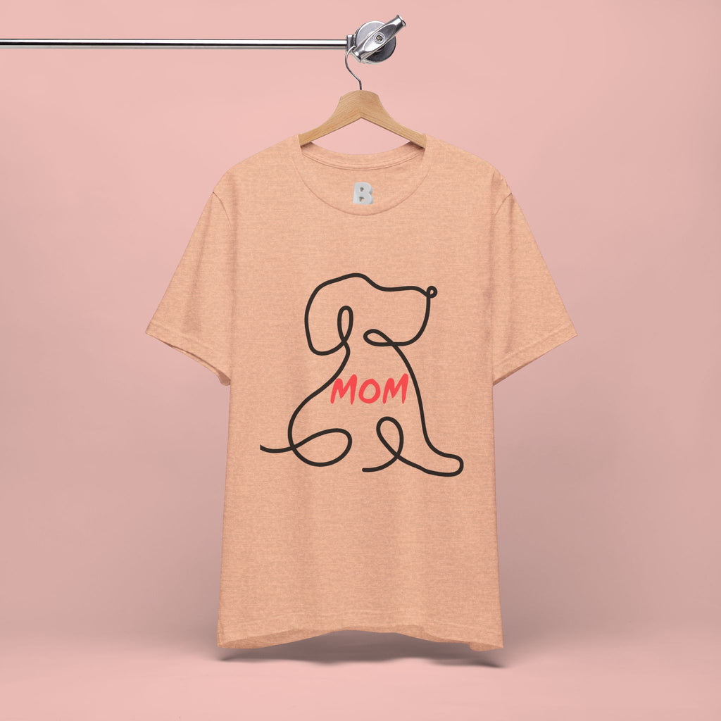 Mom Dog T-Shirt — Minimal Line Art Puppy Tee for Dog Moms, Mother's Day Gift