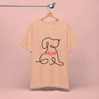 Mom Dog T-Shirt — Minimal Line Art Puppy Tee for Dog Moms, Mother's Day Gift