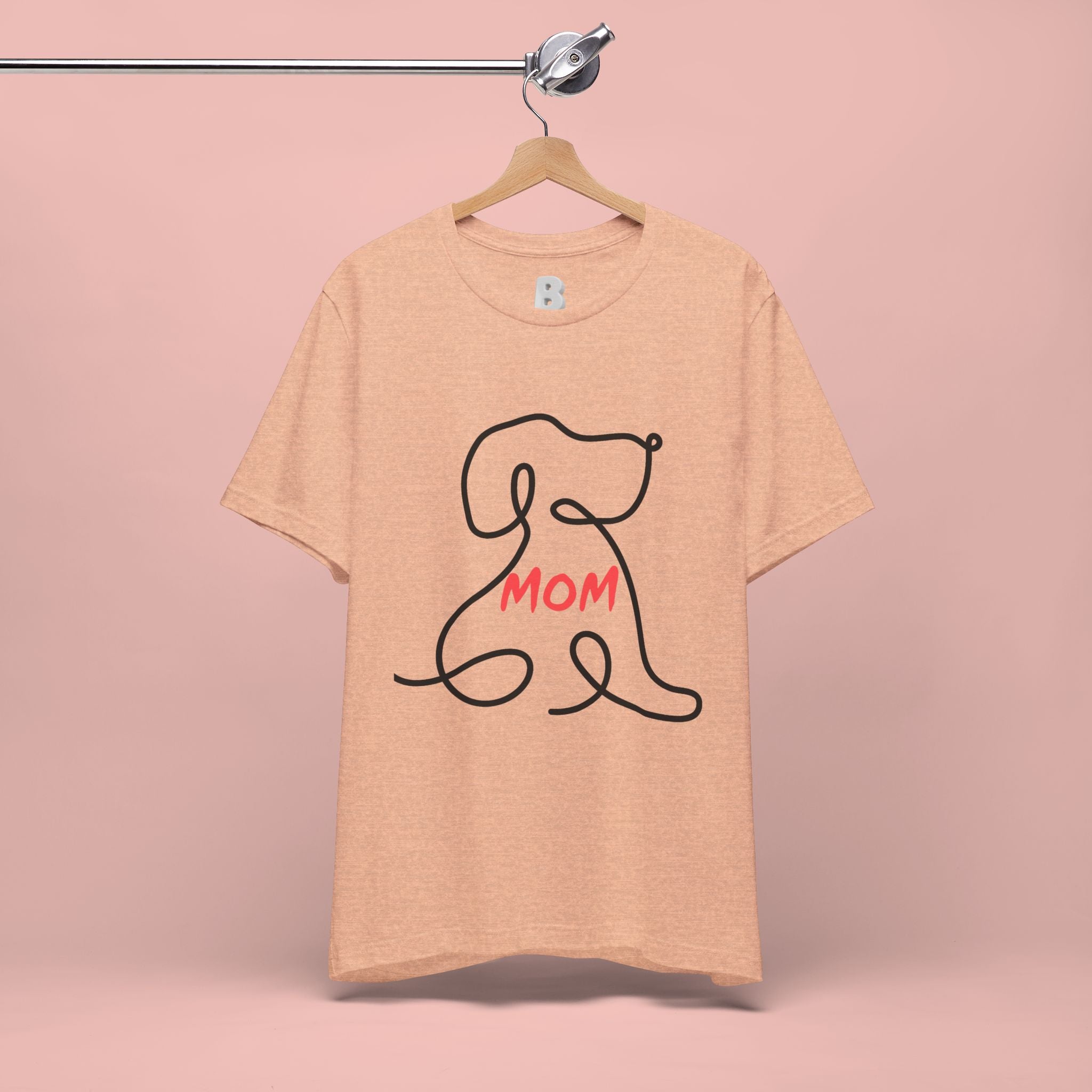 Mom Dog T-Shirt — Minimal Line Art Puppy Tee for Dog Moms, Mother's Day Gift