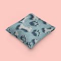 Woven Pillow — Blue Paw & Bone Pattern Decorative Pillow