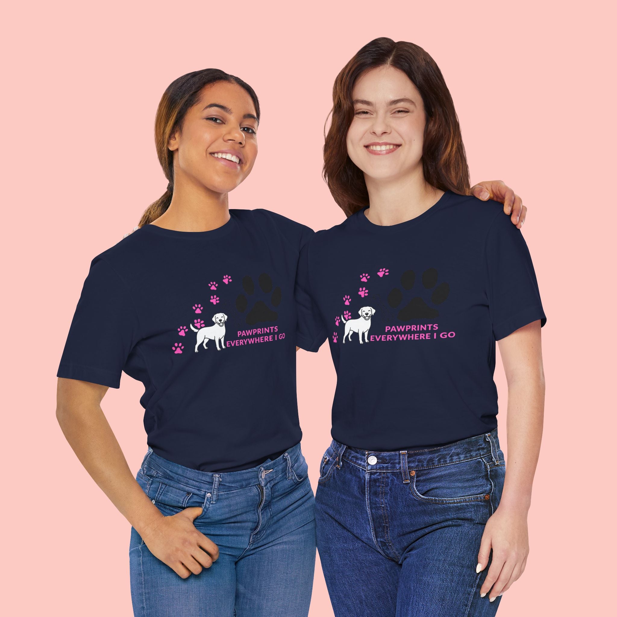 Dog Pawprint T-Shirt — "Pawprints Everywhere I Go" Cute Pet Lover Tee