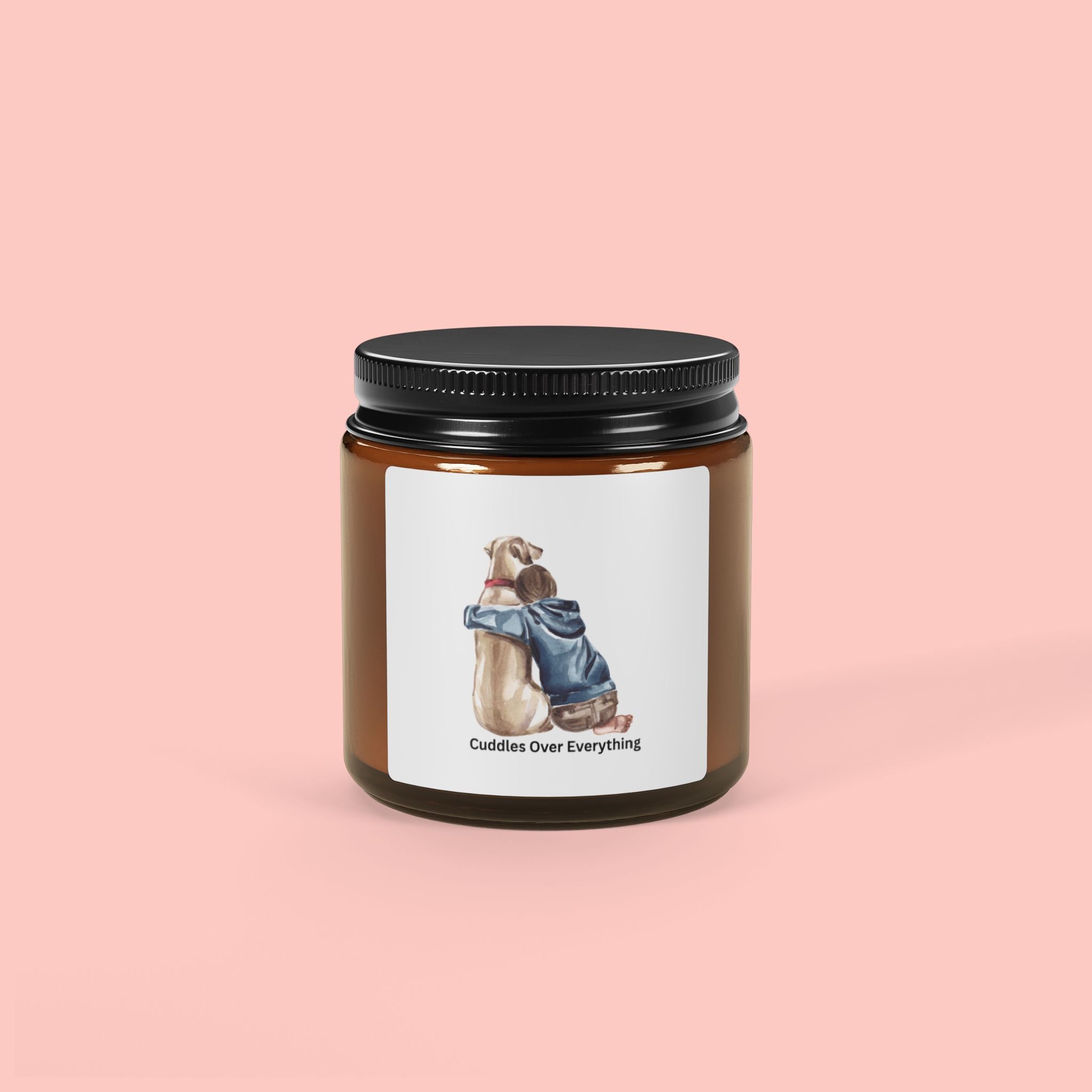 Soy Candle — 'Cuddles Over Everything' Amber Jar (Multiple Sizes)