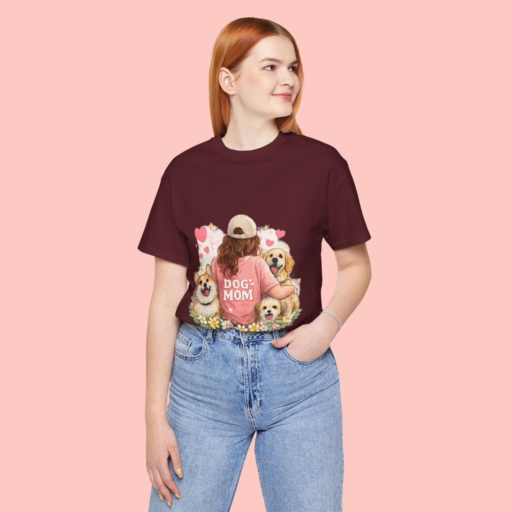 Dog Mom T-Shirt - Cute Woman with Dogs Graphic Tee