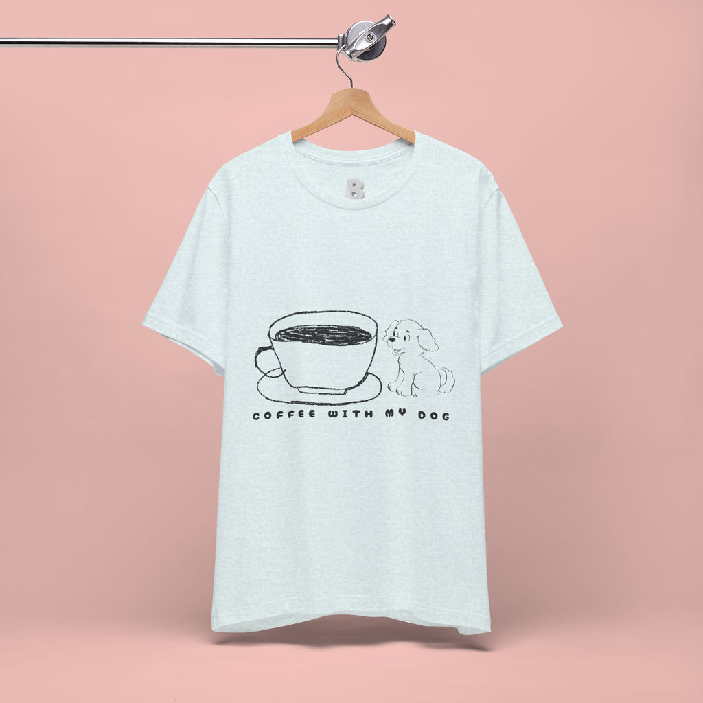 Coffee With My Dog T‑Shirt — Cute Minimalist Dog & Coffee Tee