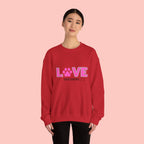 Dog Mom Love Crewneck Sweatshirt — Pink Paw Graphic