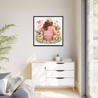 Dog Mom Canvas Print — Framed Matte Wall Art with Cute Dogs & Hearts