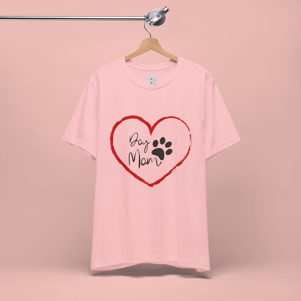 Dog Mom Heart Paw T‑Shirt