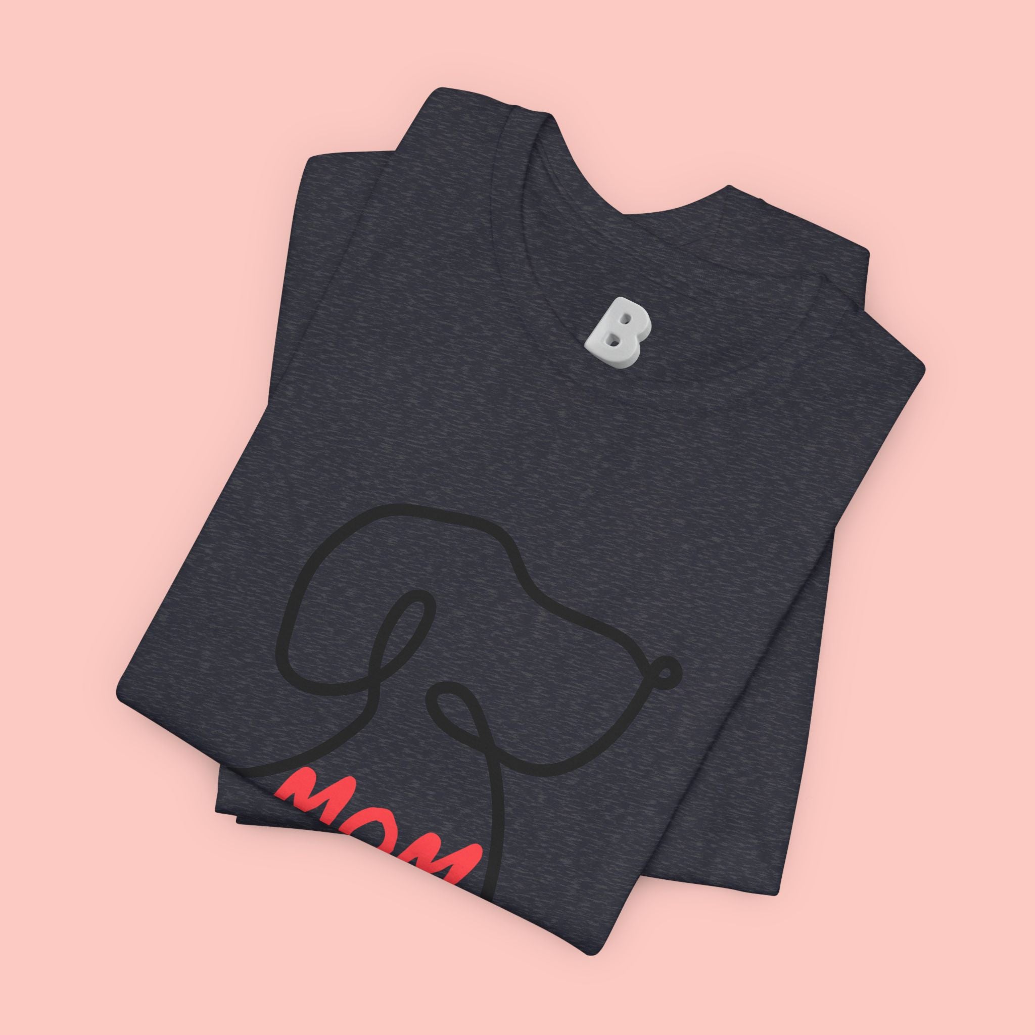 Mom Dog T-Shirt — Minimal Line Art Puppy Tee for Dog Moms, Mother's Day Gift