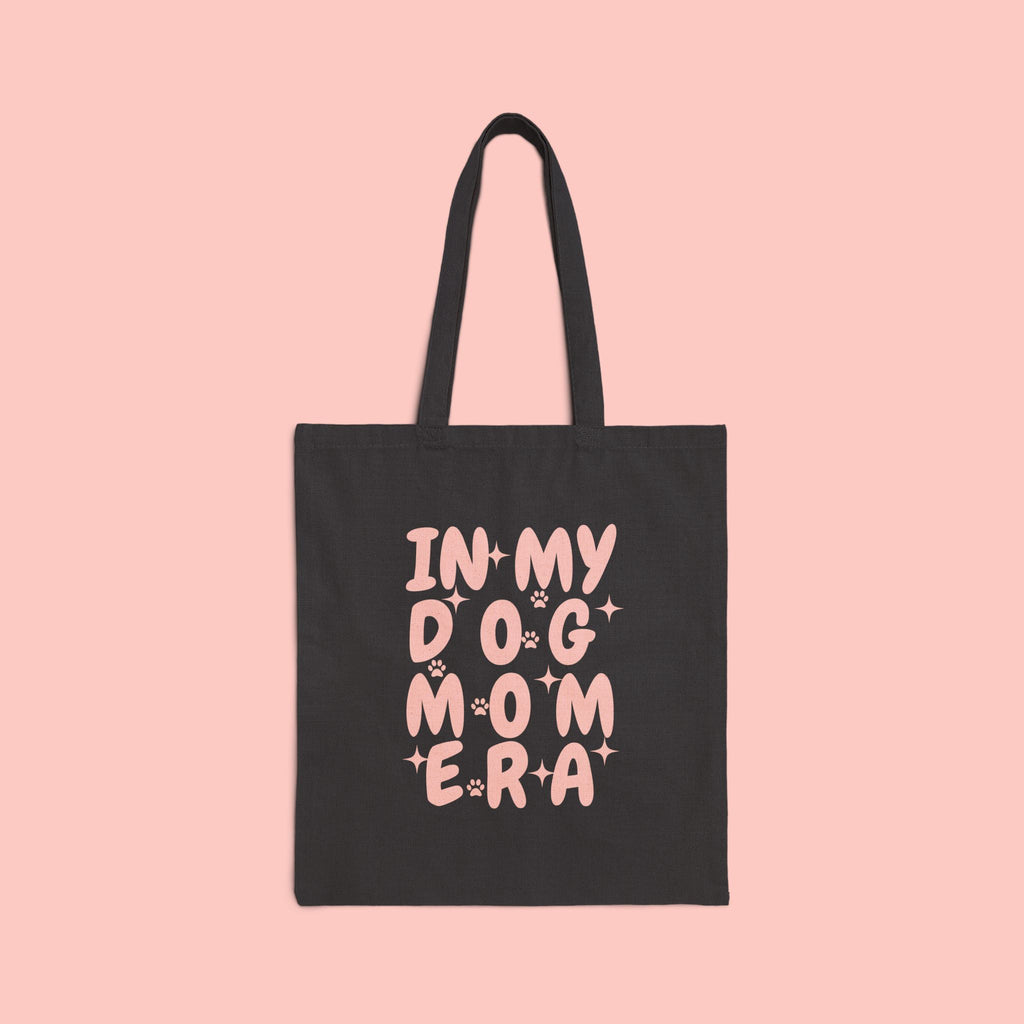 Tote Bag — "In My Dog Mom Era" Cute Pink Dog Mom Canvas Tote