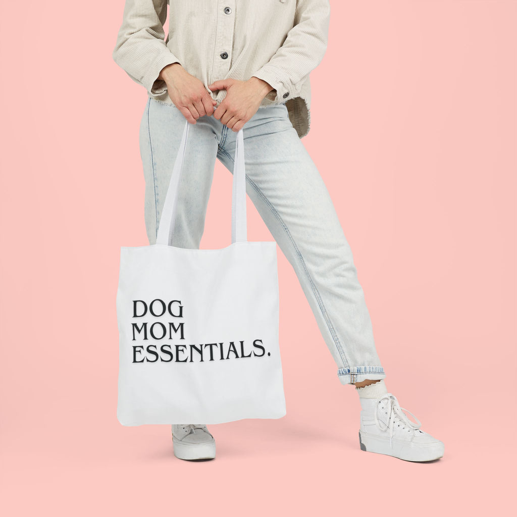 Dog Mom Essentials Canvas Tote — Funny Dog Mom Gift Tote Bag