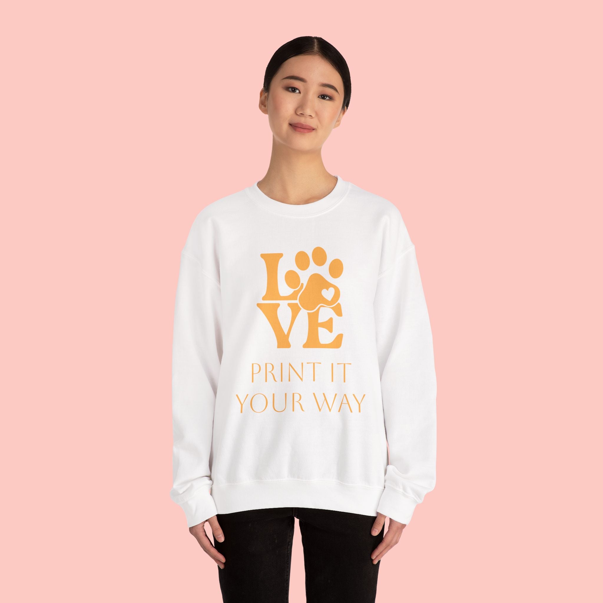 Love Paw Crewneck Sweatshirt — Pet Lover Graphic Sweatshirt