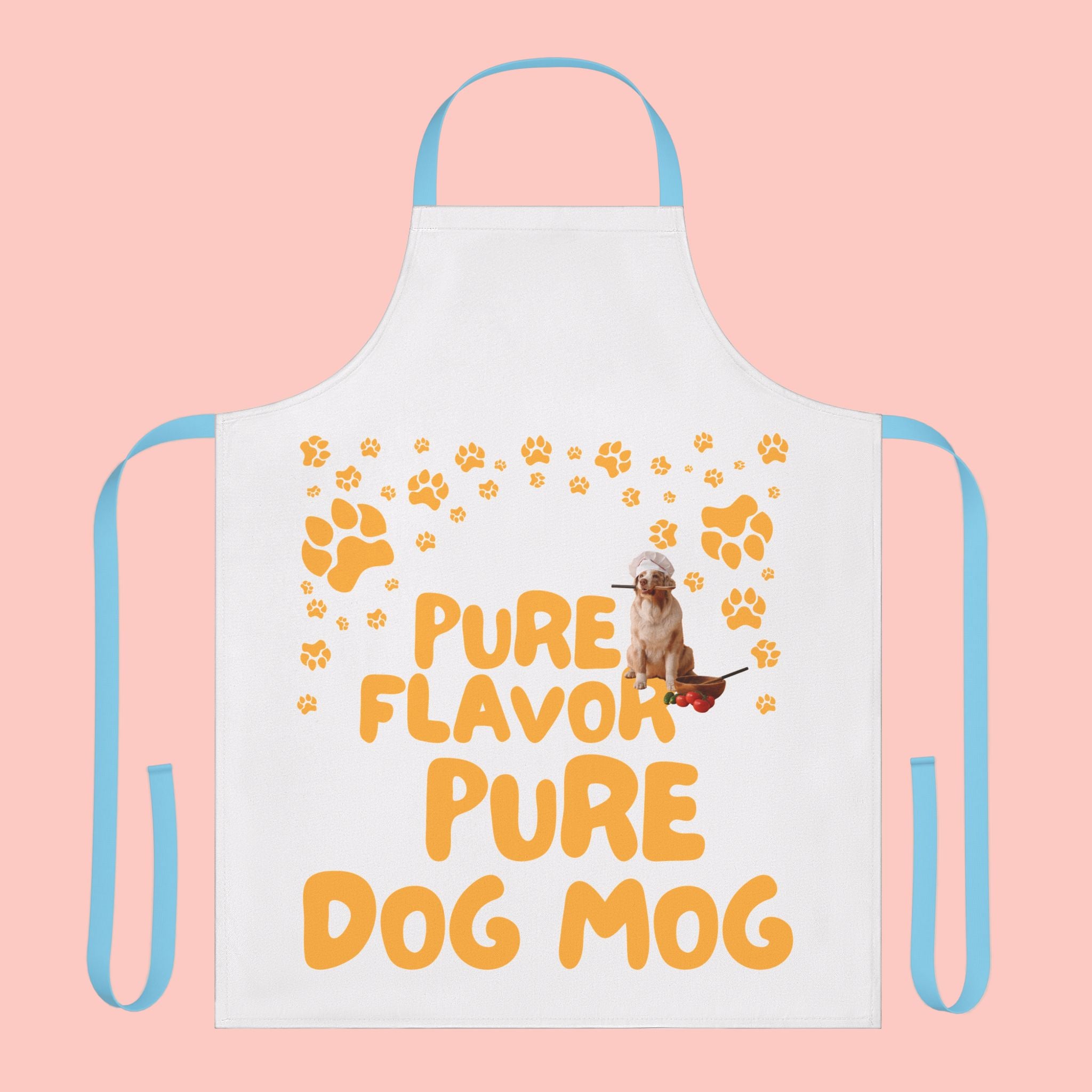 Dog Mom Apron – “Pure Flavor Pure Dog Mom” Paw-Print Kitchen Apron