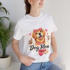 Dog Mom T-Shirt – Cute Golden Retriever Design with Hearts & Paw Prints