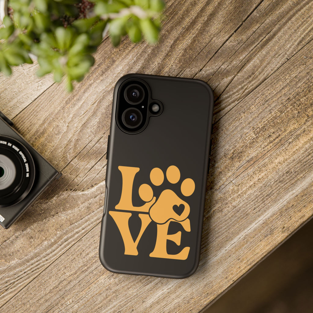 Phone Case — LOVE Paw Print Design (Pet Lover Protective Case)
