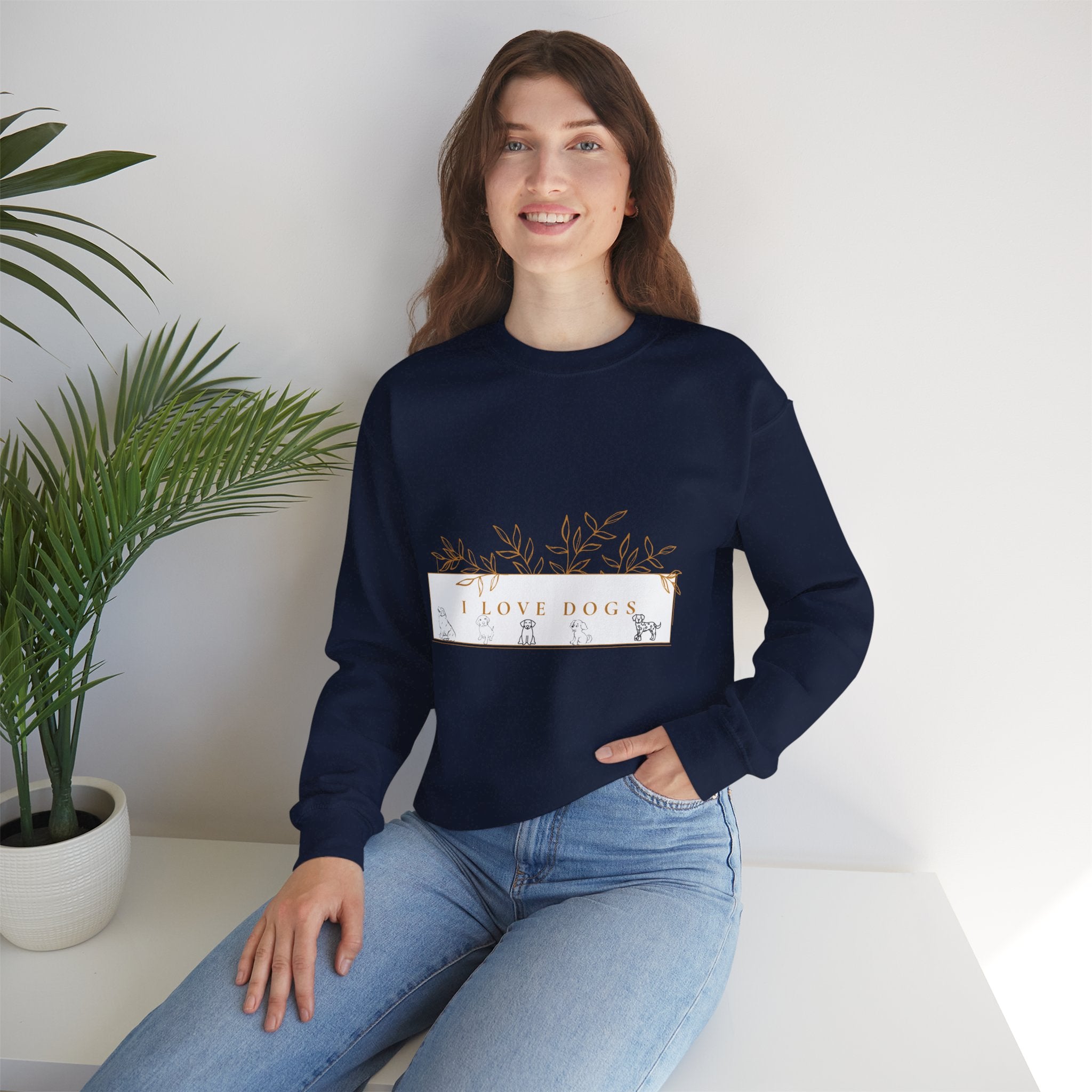 I Love Dogs Floral Crewneck Sweatshirt