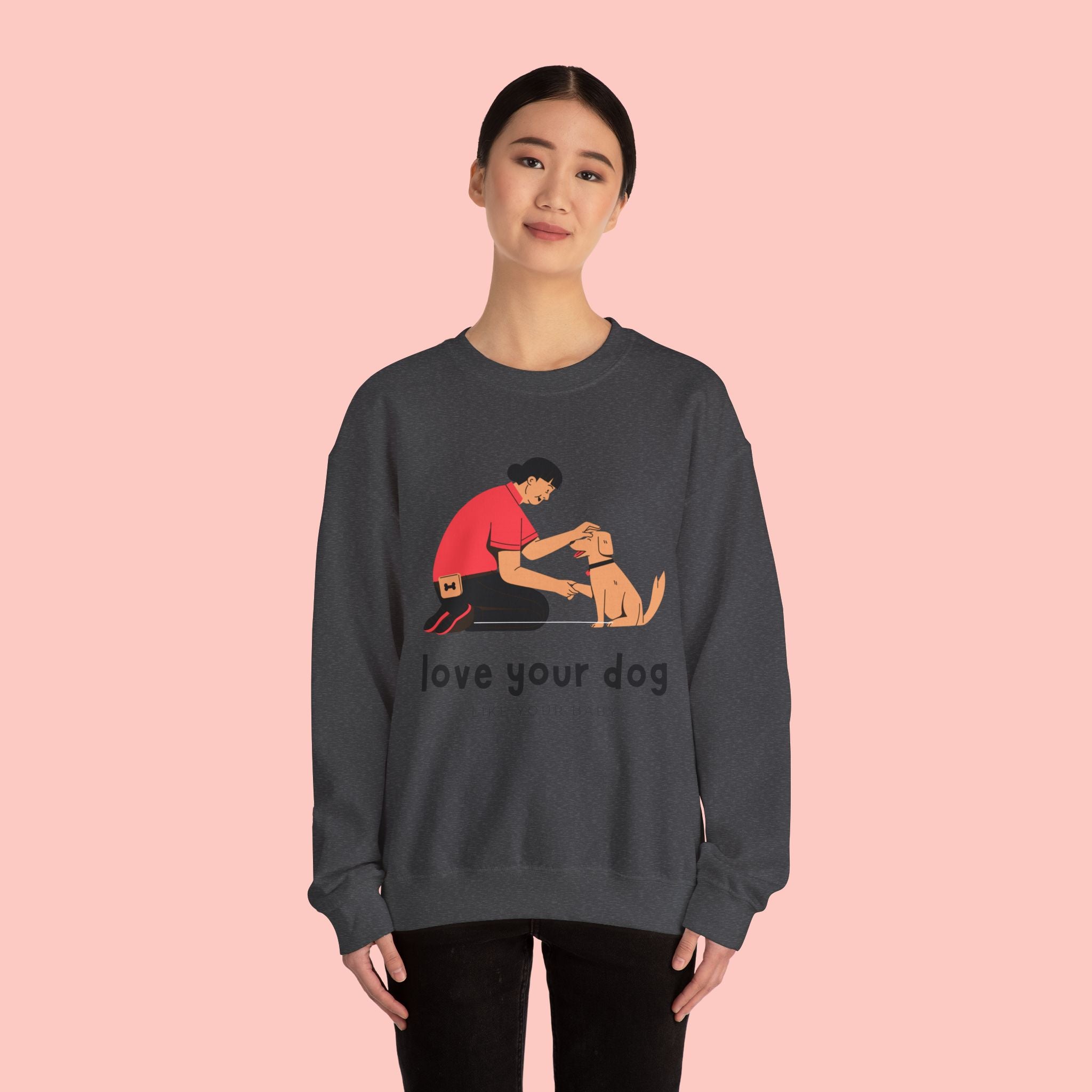 Love Your Dog Crewneck Sweatshirt — Cute Pet Lover Graphic Pullover