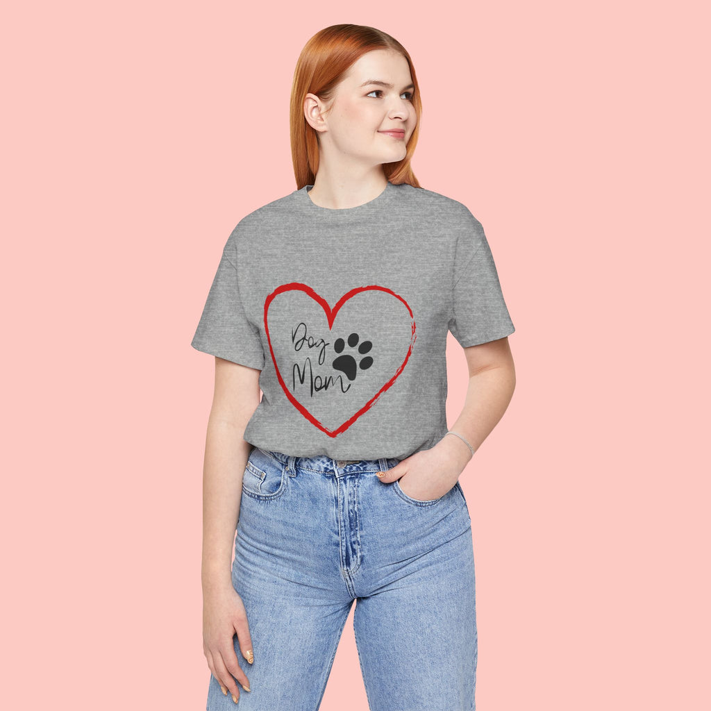 Dog Mom Heart Paw T‑Shirt
