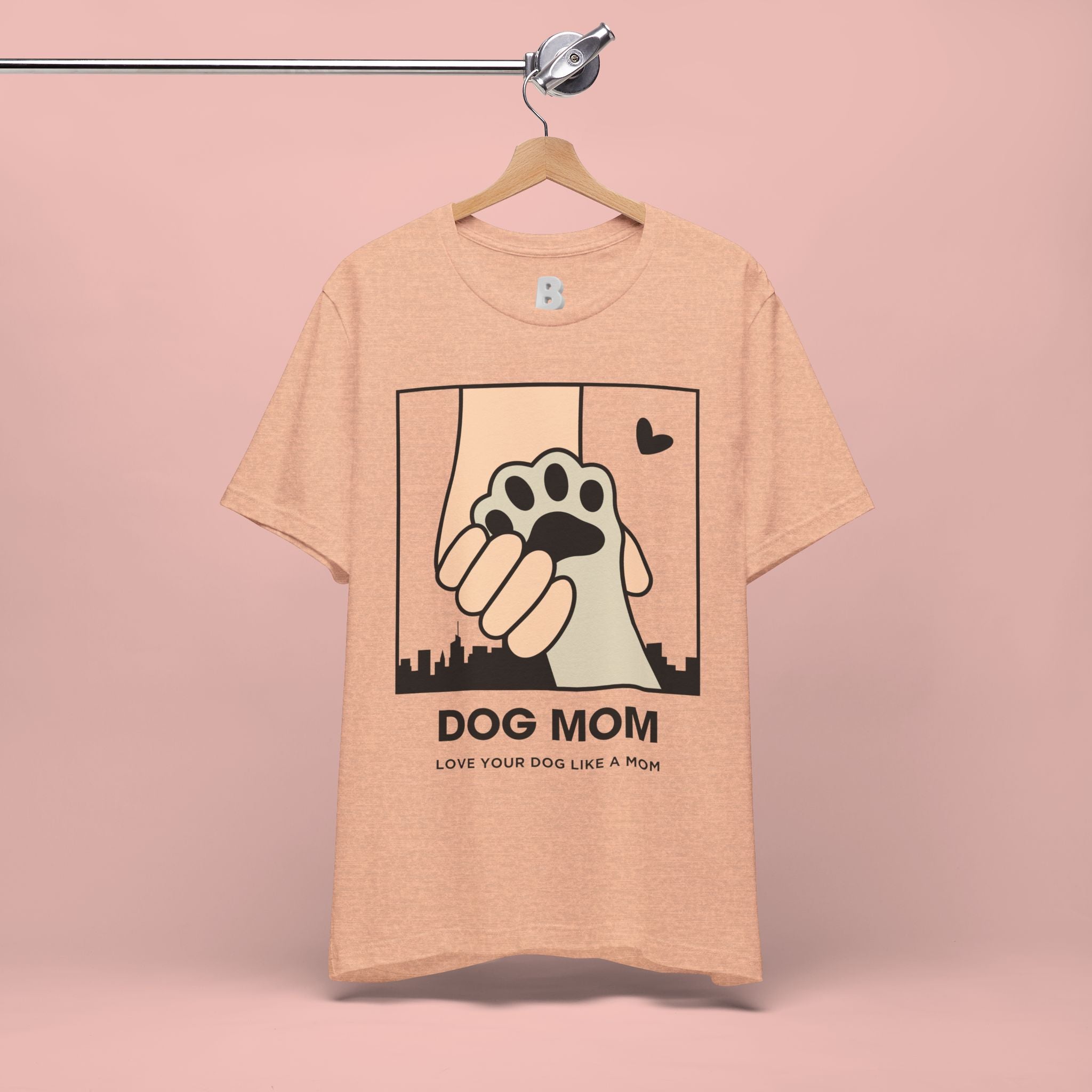 Dog Mom T-Shirt — "Love Your Dog Like a Mom" Paw Print Graphic