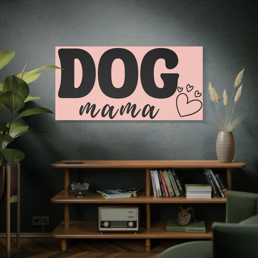 Dog Mama Pink Canvas Wall Art — Heart Pet Mom Decor