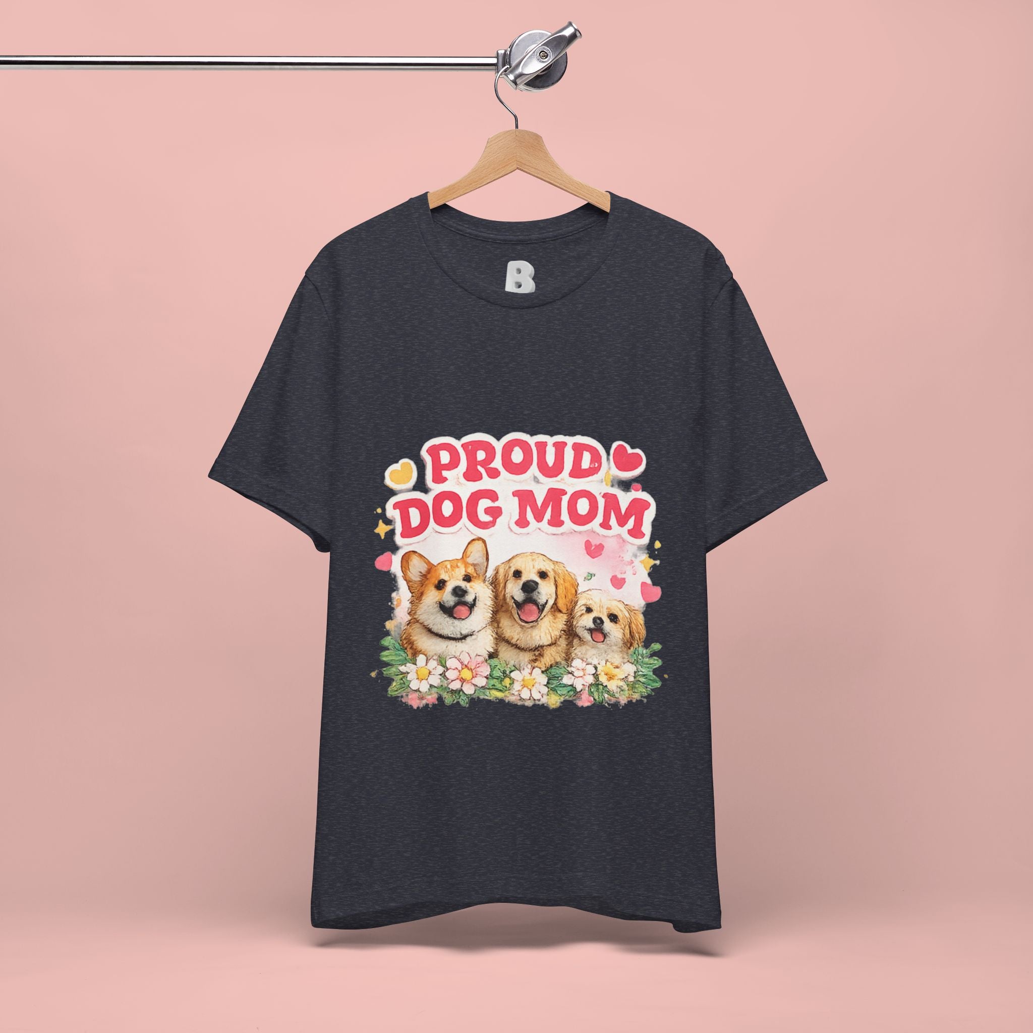 Proud Dog Mom T-Shirt — Cute Corgi & Golden Retriever Floral Tee for Pet Lovers