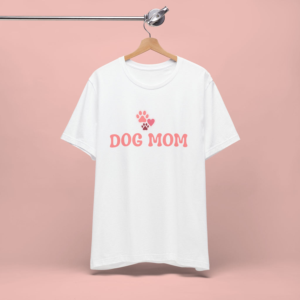 Dog Mom T-Shirt — Pink Paw Graphic Tee for Dog Lovers