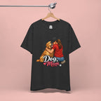 Dog Mom T-Shirt - Cute Woman Hugging Golden Retriever Tee