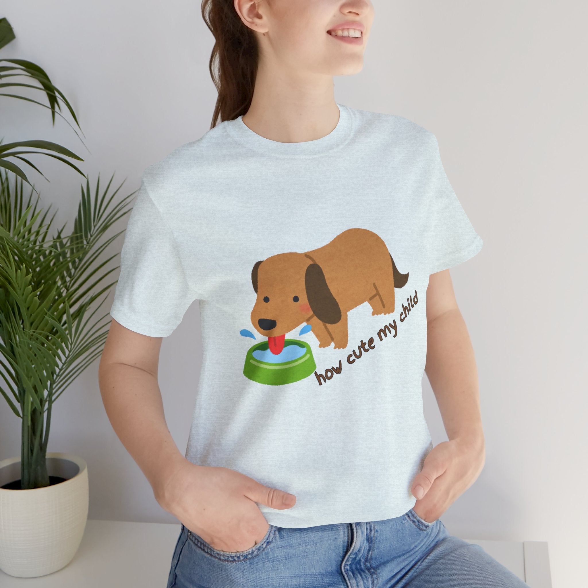 Dog T-Shirt — Cute Dachshund "how cute my child" Graphic Tee