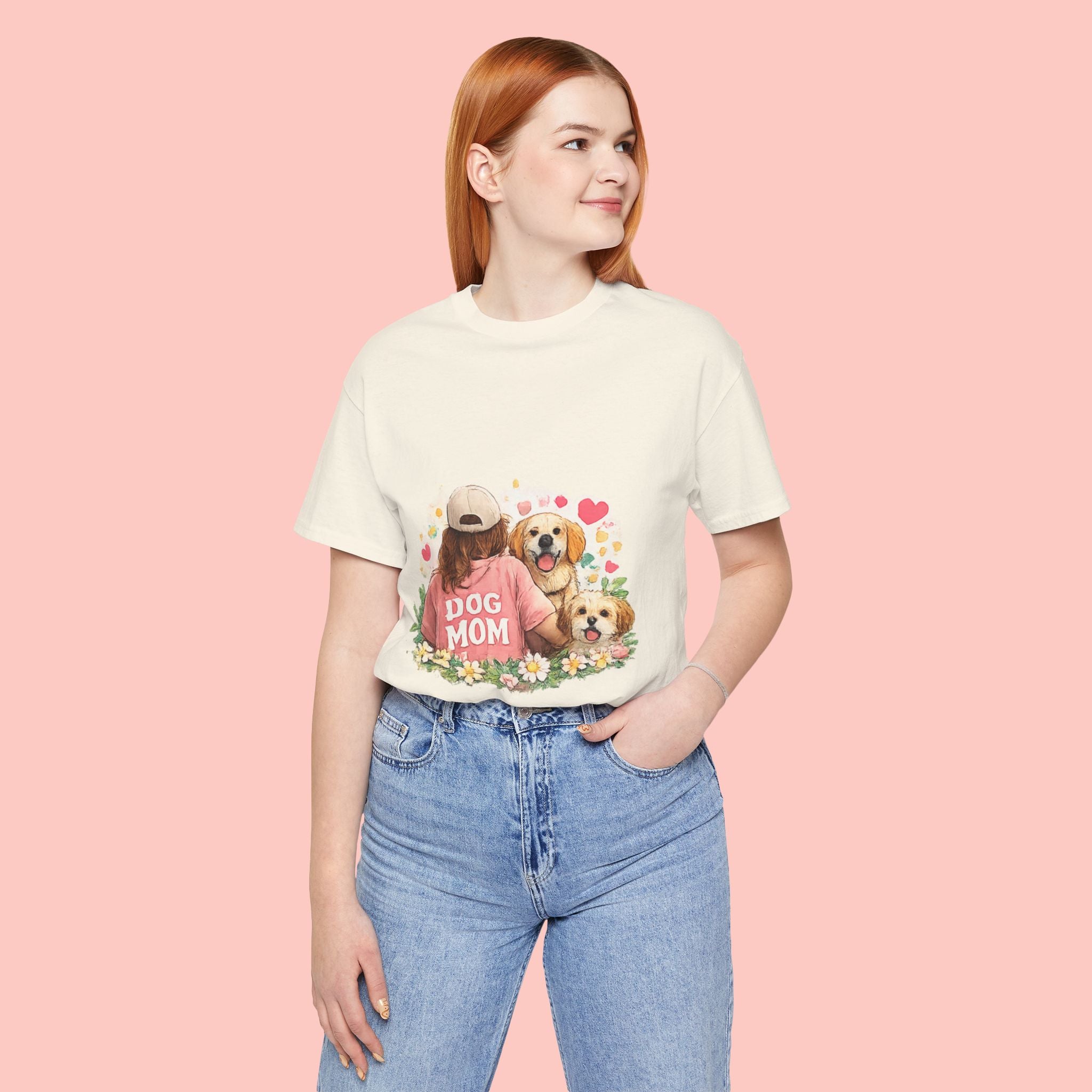 Dog Mom T-Shirt — Cute Floral Puppy Tee for Dog Lovers