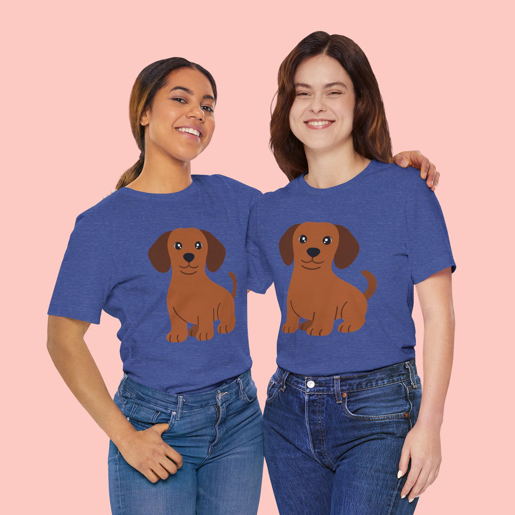 Dachshund Puppy Graphic T-Shirt — Cute Brown Dog Tee