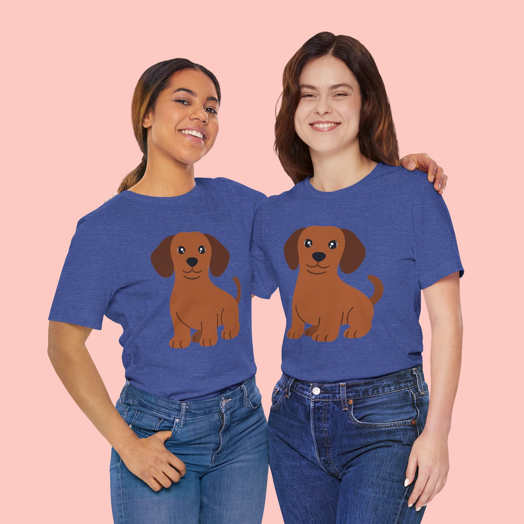 Dachshund Puppy Graphic T-Shirt — Cute Brown Dog Tee