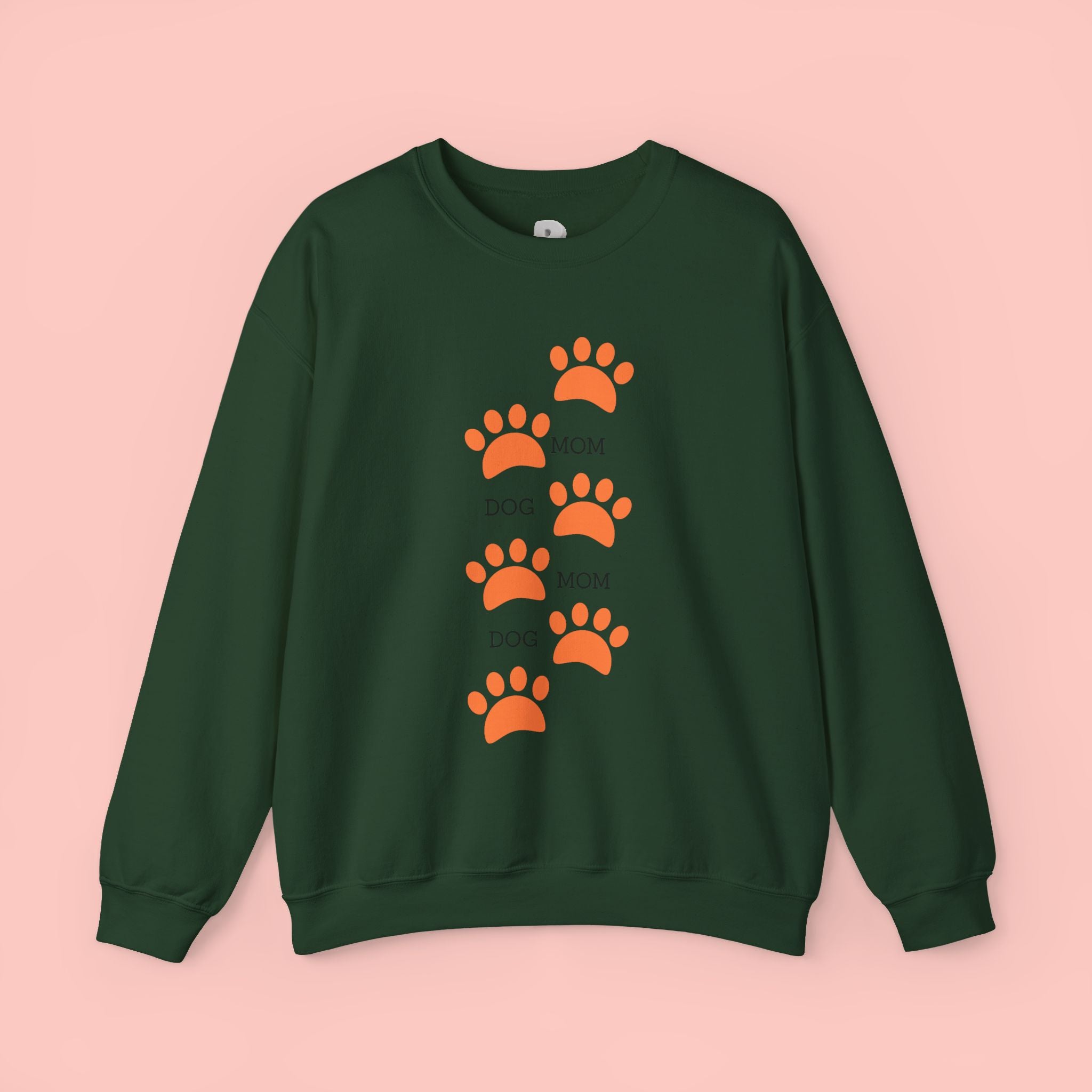Dog Mom Paw Print Sweatshirt — Cute Pet Lover Crewneck