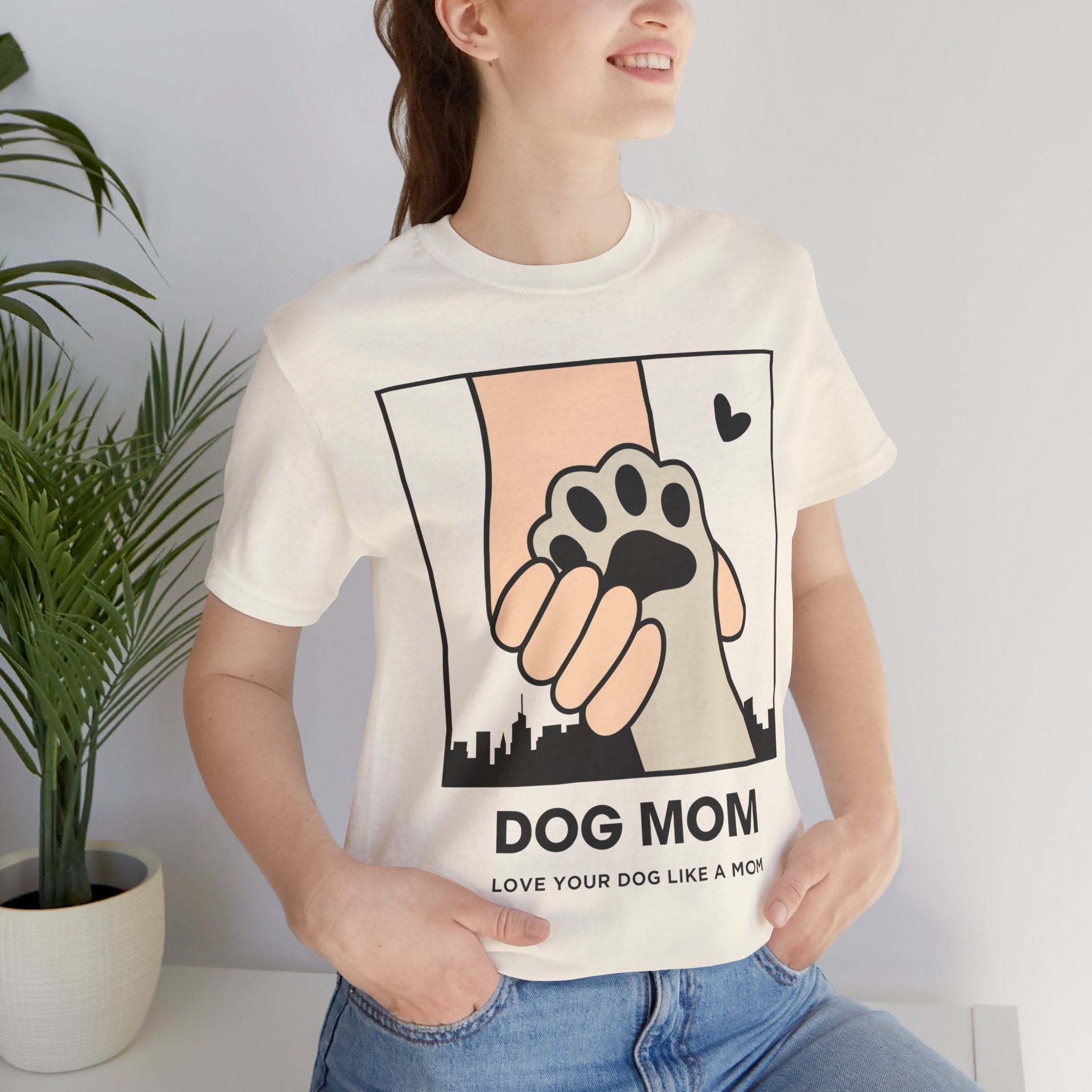 Dog Mom T-Shirt — "Love Your Dog Like a Mom" Paw Print Graphic