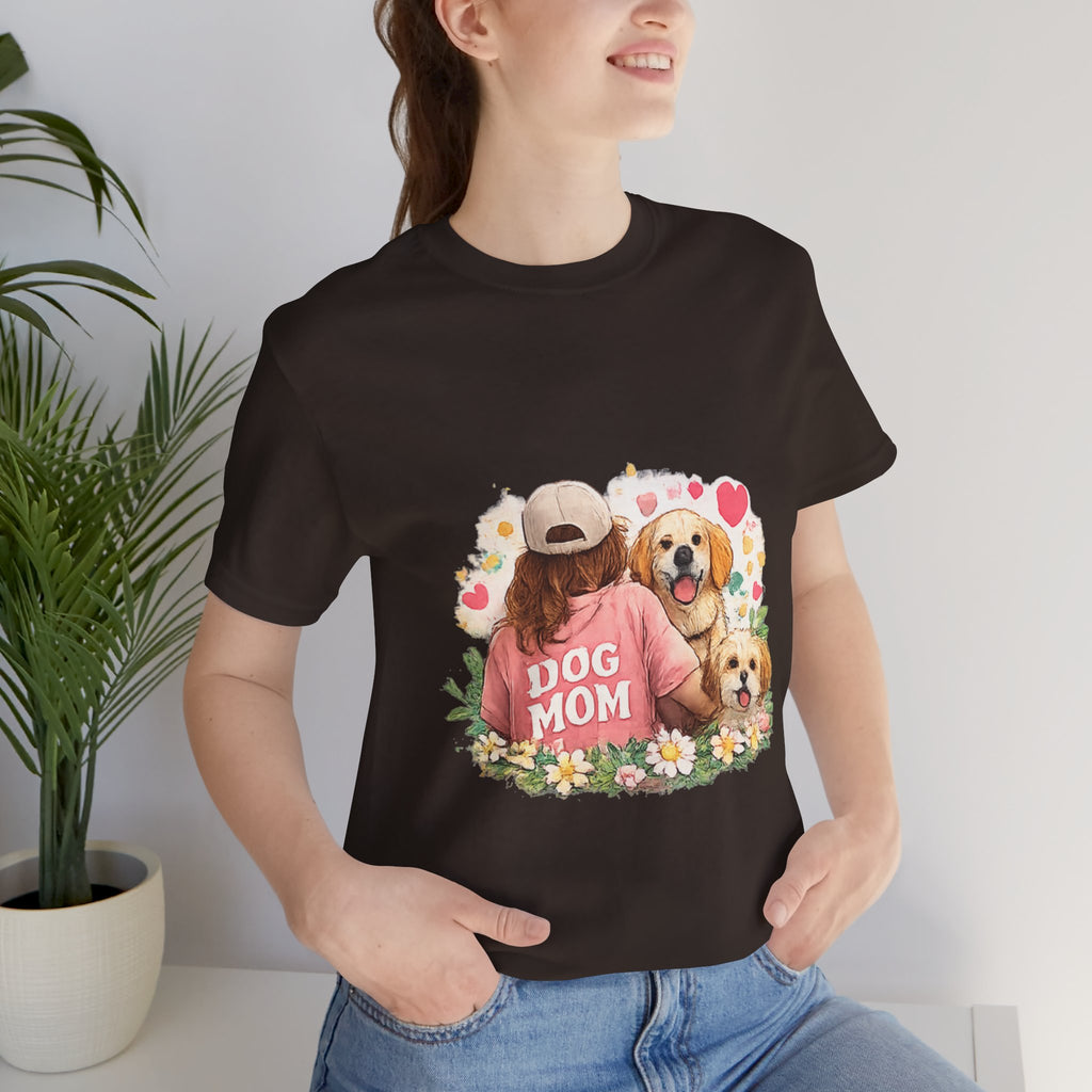Dog Mom T-Shirt — Cute Floral Puppy Tee for Dog Lovers