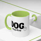Dog Mama Accent Coffee Mug — Cute Black & White Pet Lover Gift (11/15oz)